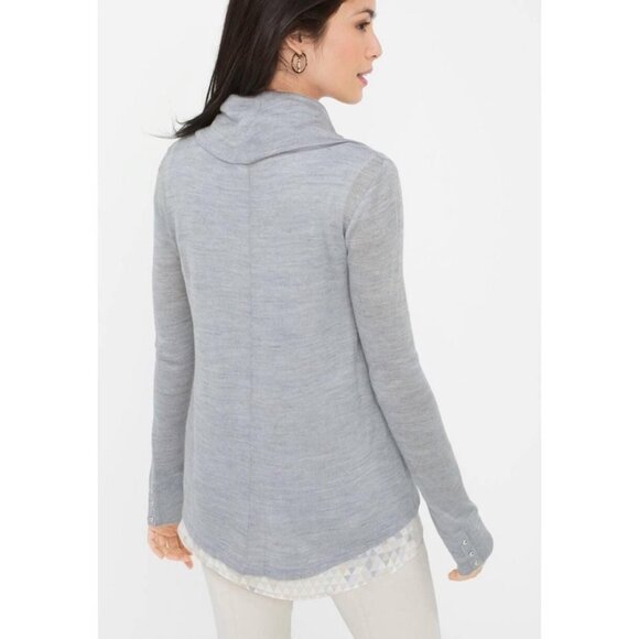 NWT White House Black Market Cowl Neck Thin Knit Sweater Sz S Top WHBM Tunic NEW - Picture 3 of 3